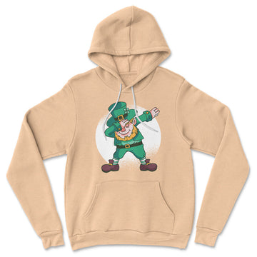 Leprechaun Dabbing Hoodie in Heather Sand Dune color